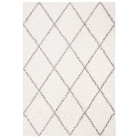 Safavieh 8 x 10 ft. Parma Shag Pma515A Power Loomed Rectangle Area Rug; Cream & Grey PMA515A-8